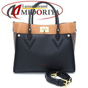 LOUIS VUITTON Monogram Calfskin On My Side Bag Noir Black Brown